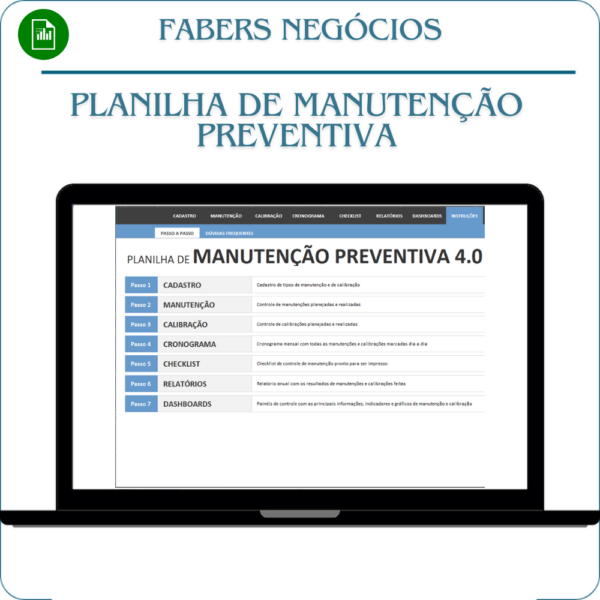 Planilha de Manutenção Preventiva 4.0 em Excel