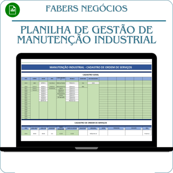Planilha Gestão de Manutenção em Excel
