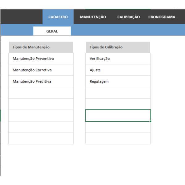 Planilha de Manutenção Preventiva 4.0 em Excel