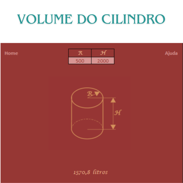 Planilha Cálculo de Volumes em Excel