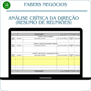 Planilha Análise Crítica da Direção (Resumo de Reuniões