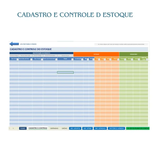 Planilha Controle Gerencial Completo – Estoque, Vendas, Financeiro e Relatórios (Excel) - Imagem 2
