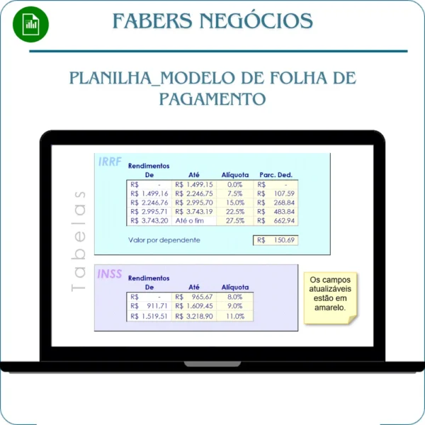 Planilha_modelo de folha de pagamento em Excel