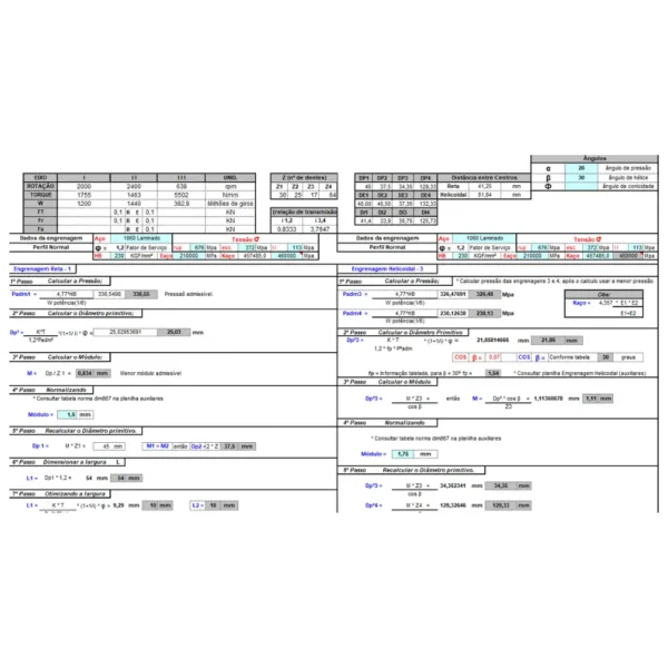 Planilha para Cálculo de Redutores de velocidade em Excel - Imagem 3