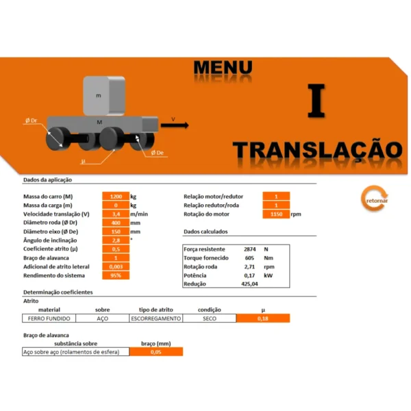 Planilha de Cálculo Acionamentos em Excel - Imagem 4