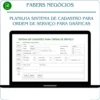 Planilha Sistema de cadastro para ordem de serviço para Gráficas em Excel