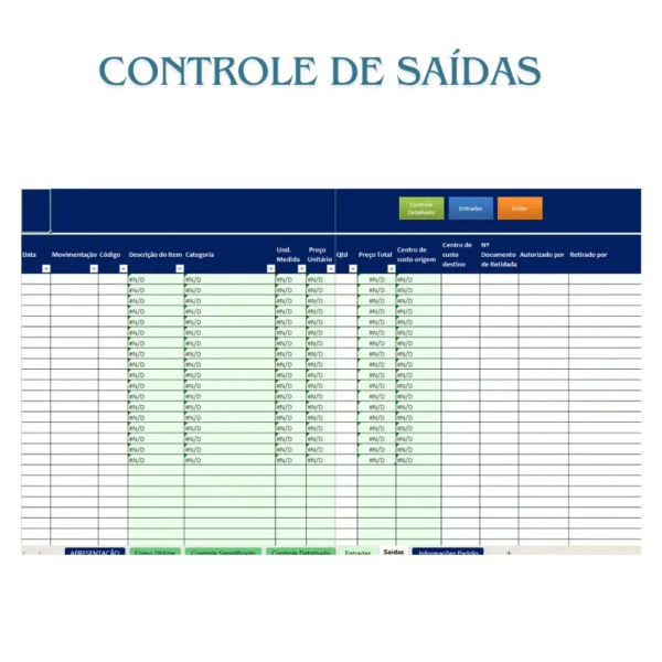 Planilha de Controle de Estoque em Excel - Imagem 4
