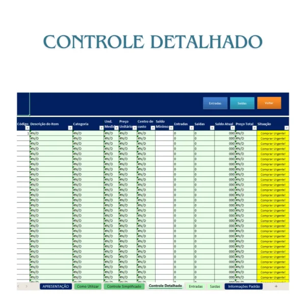 Planilha de Controle de Estoque em Excel - Imagem 5