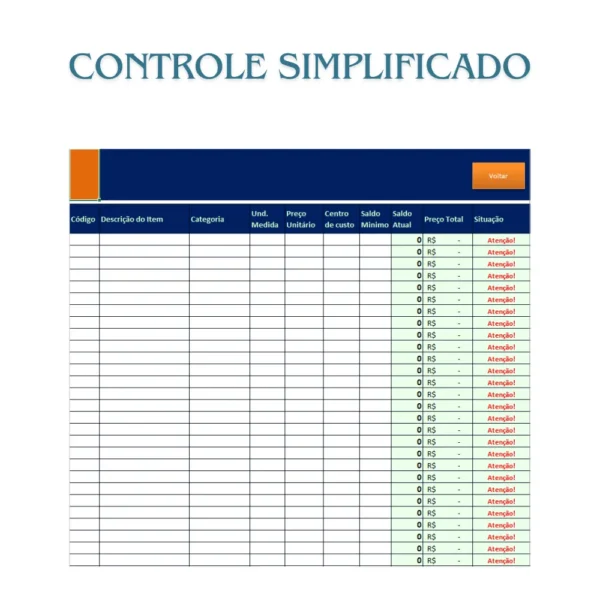 Planilha de Controle de Estoque em Excel - Imagem 6