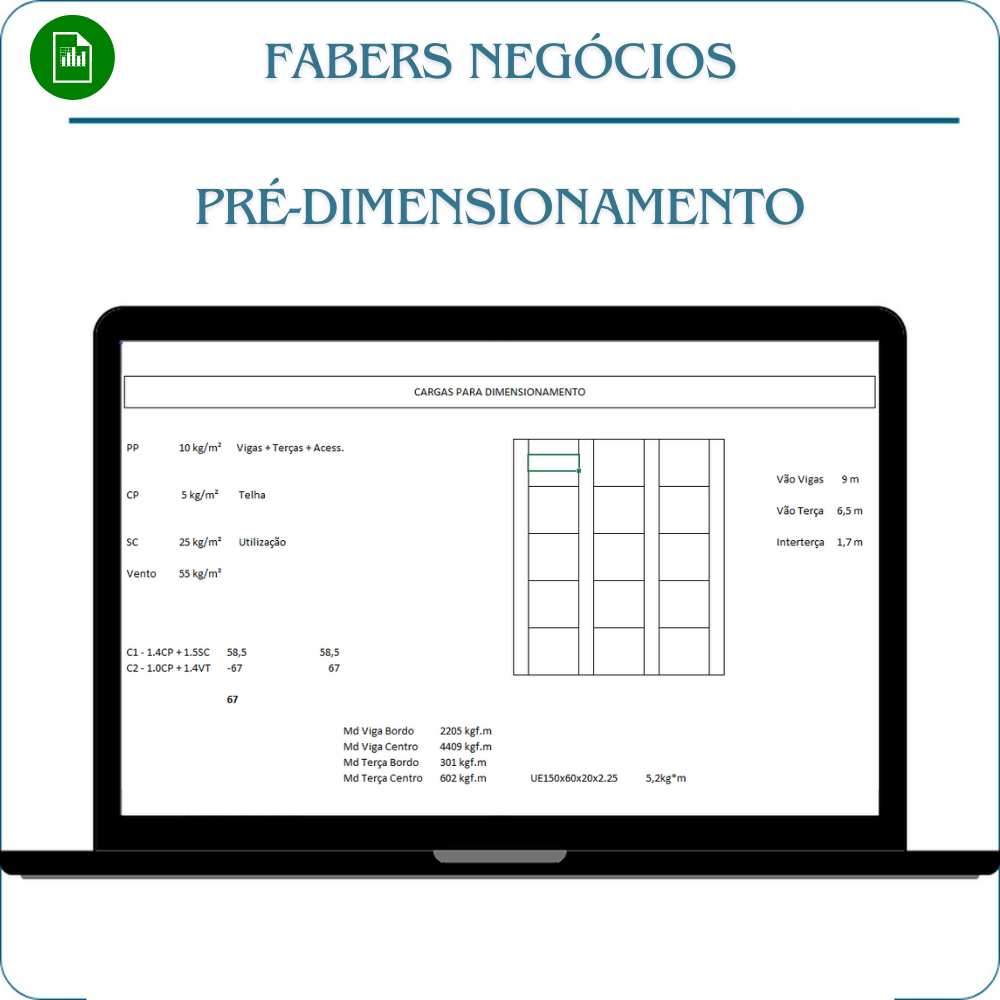 Kit de Planilhas Estruturas metálicas em Excel