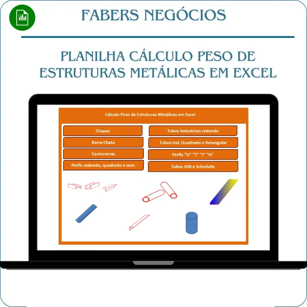 Calculo-Peso-de-Estruturas-Metalicas-em-Excel