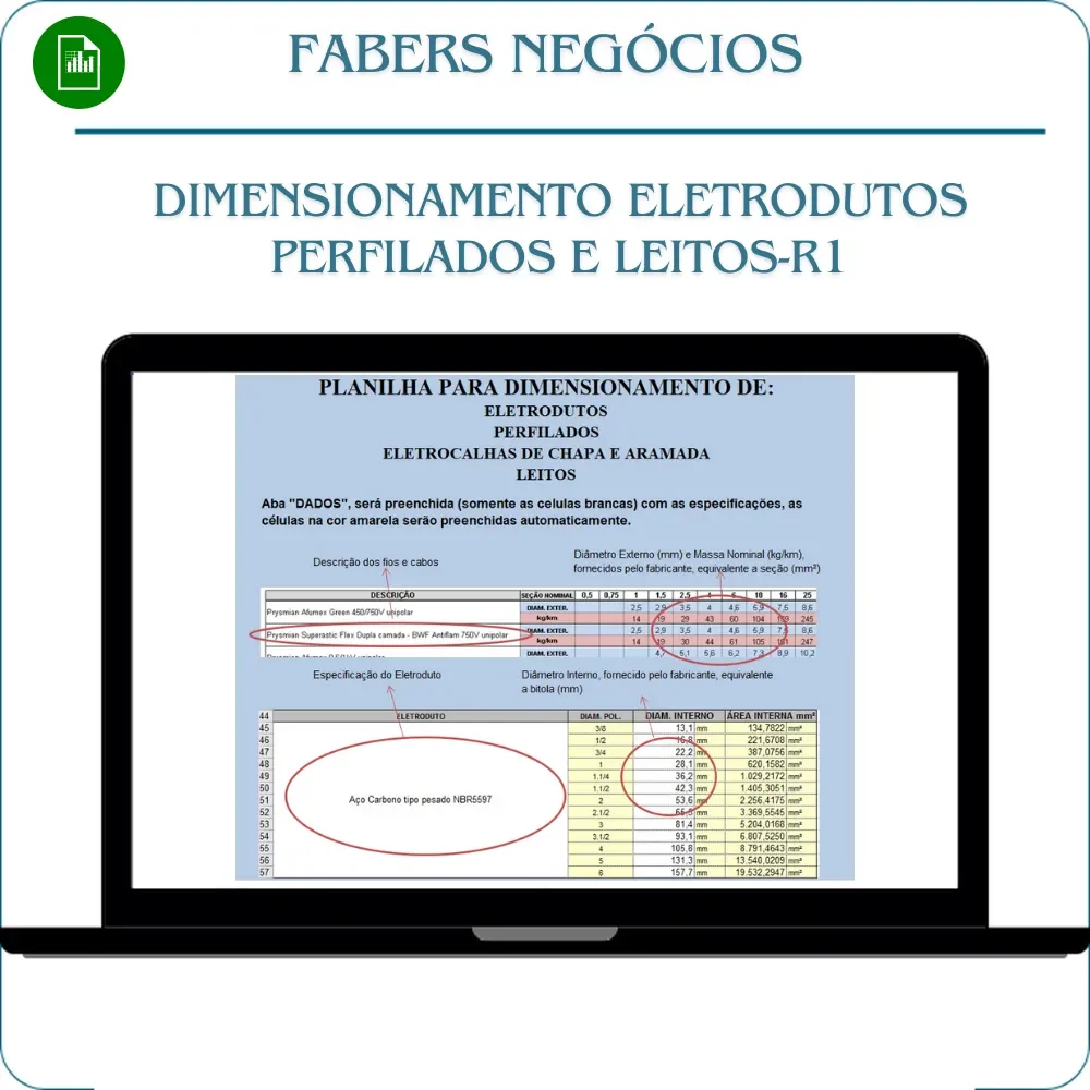 Dimensionamento Eletrodutos perfilados e Leitos-R1