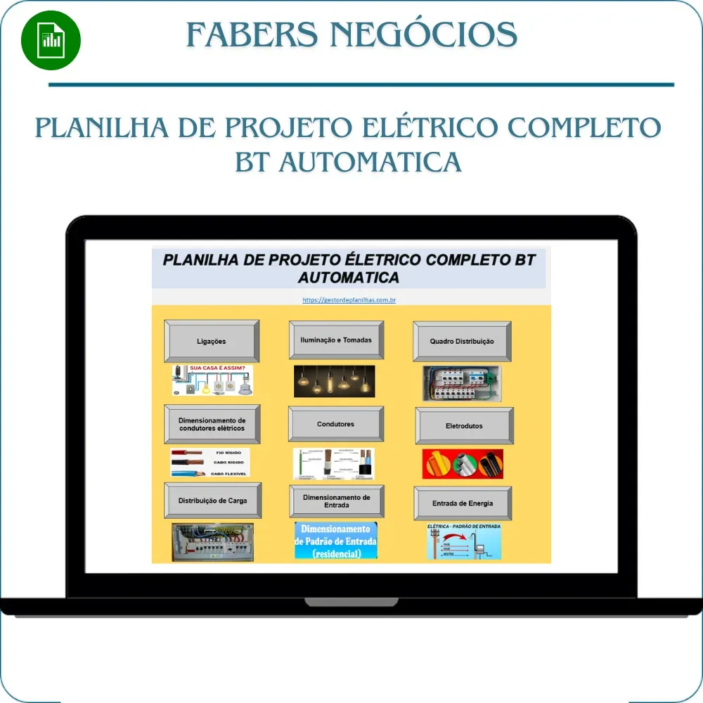 PLANILHA DE PROJETO ELÉTRICO COMPLETO BT AUTOMATICA