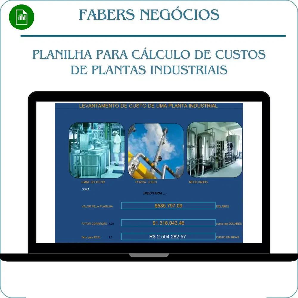 Planilha para Cálculo de Custos de Plantas Industriais