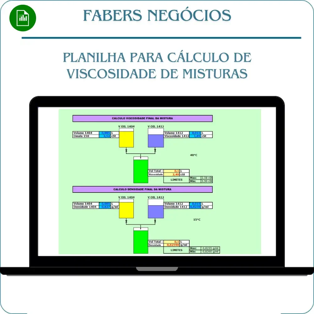 Planilha para Cálculo de viscosidade de misturas