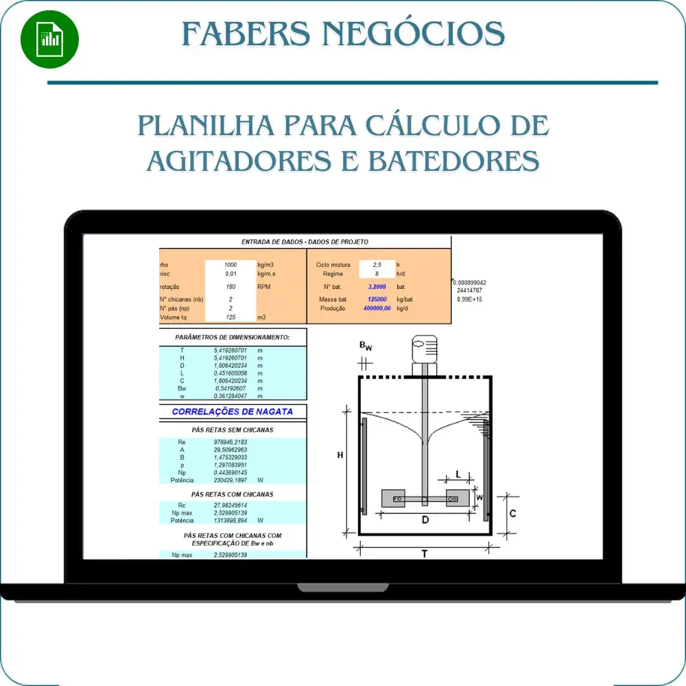 Planilhas para Cálculo de Agitadores_Batedores